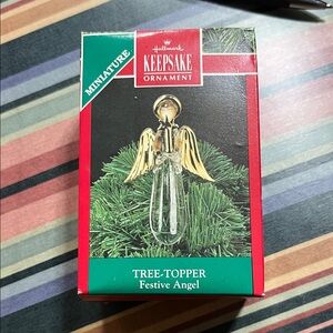 Hallmark Miniature Tree Topper - Gold Angel 1990
